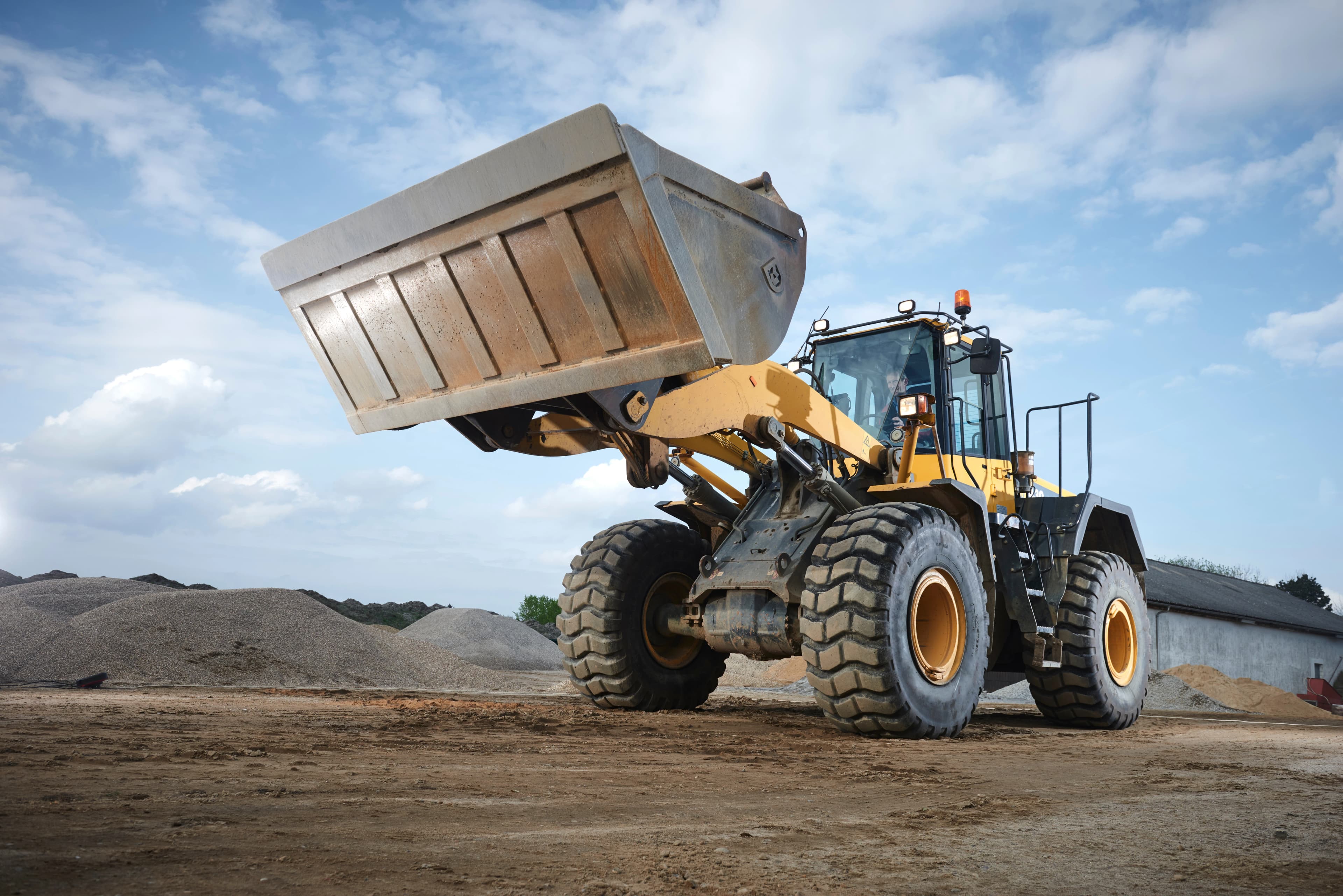 Bulldozer pushing dirt